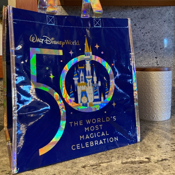 Walt Disney World 50th Anniversary Reusable Tote Bag (Medium) New with Tags! 💙 - Picture 2 of 6